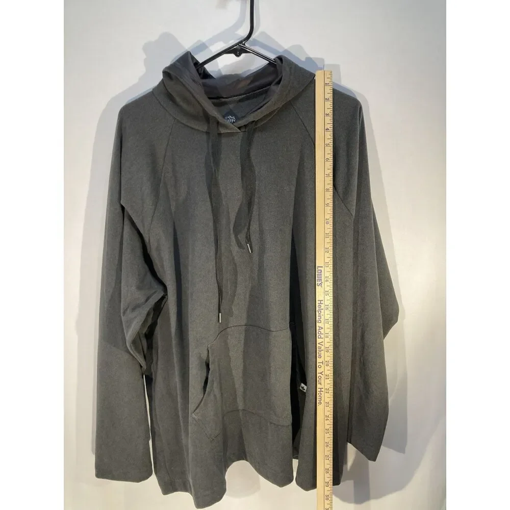 Torrid Happy Camper Hoodie 3X 3 Charcoal Gray Activewear Pullover Sweatshirt